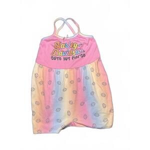 Harley Davidson Girls' Tie-Dye Sleeveless Romper Size 24 Months Toddler Outfit